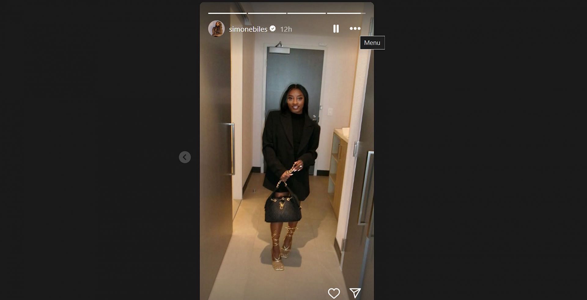 Jonathan Owens' wife, Simone Biles, received a $6,332 Chanel bag./@simonebiles
